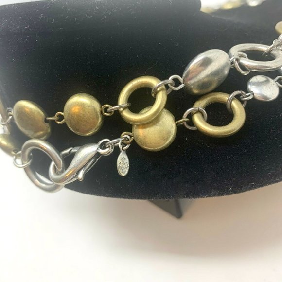 Premier Designs "Sense of Style" Necklace Silver & Gold Tones 40" Perfect 16420 - Picture 6 of 8